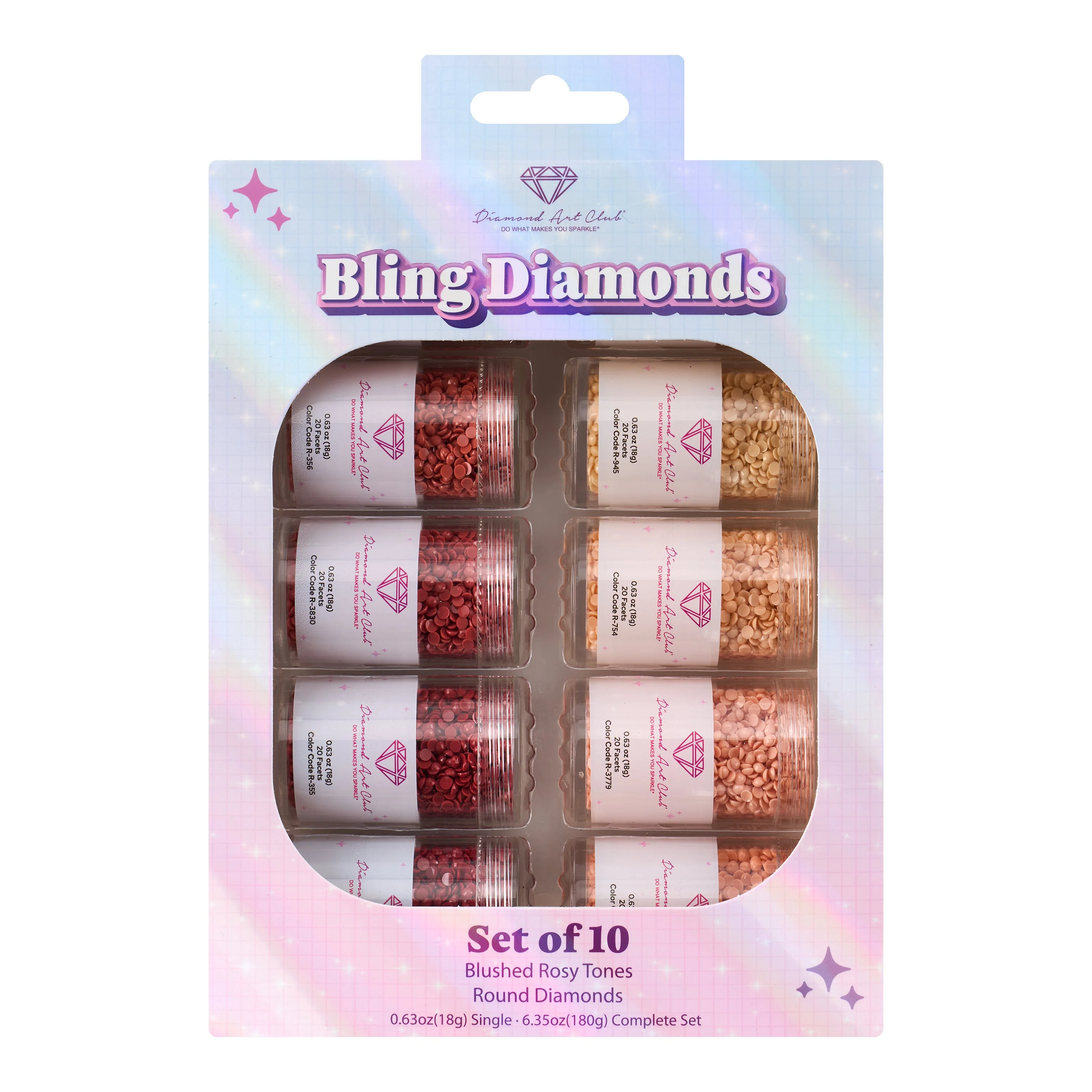 Bling Diamonds – Blushed Rosy Tones Round (Set of 10) - Image 5