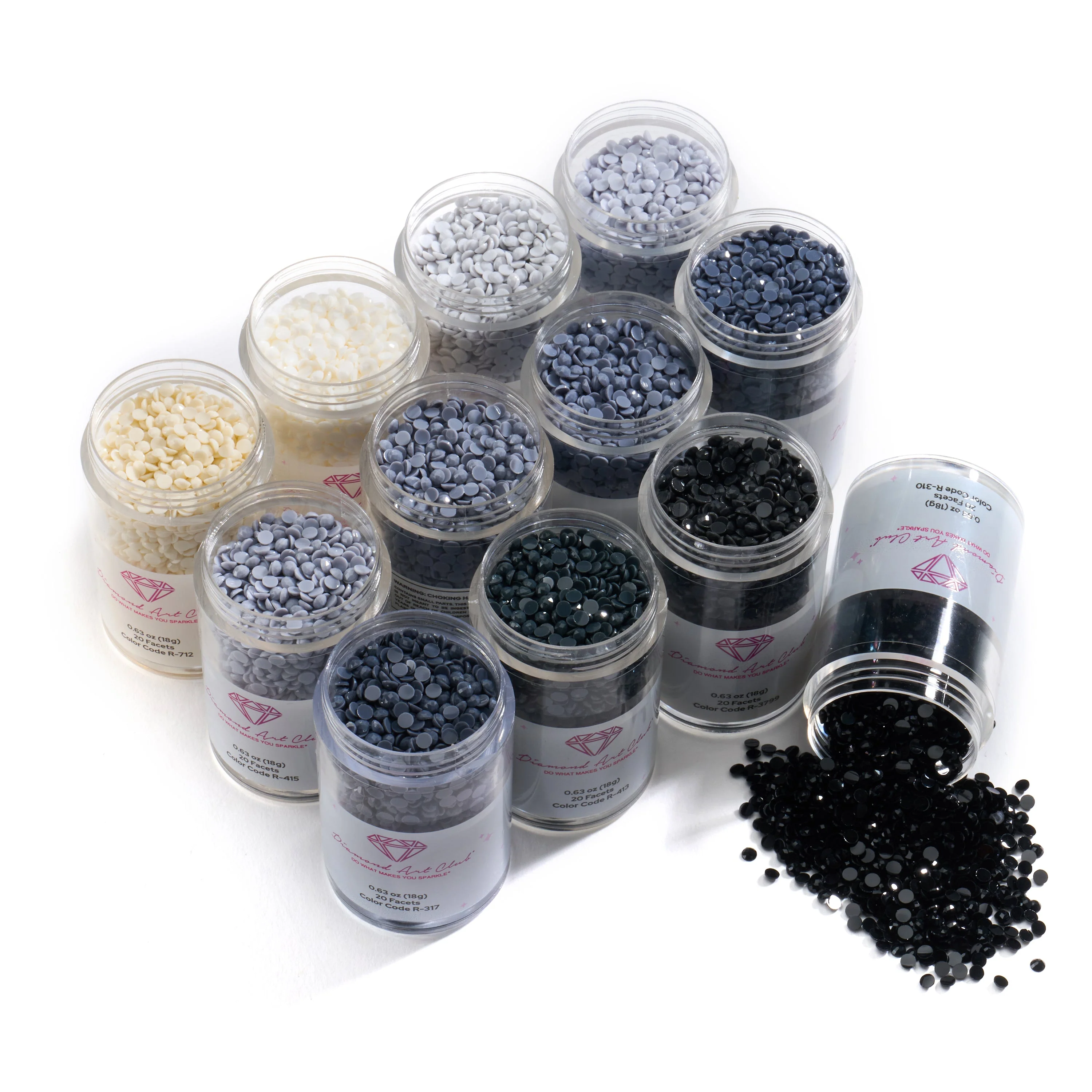 Bling Diamonds – Cool Gray Tones Round (Set of 12) - Image 3