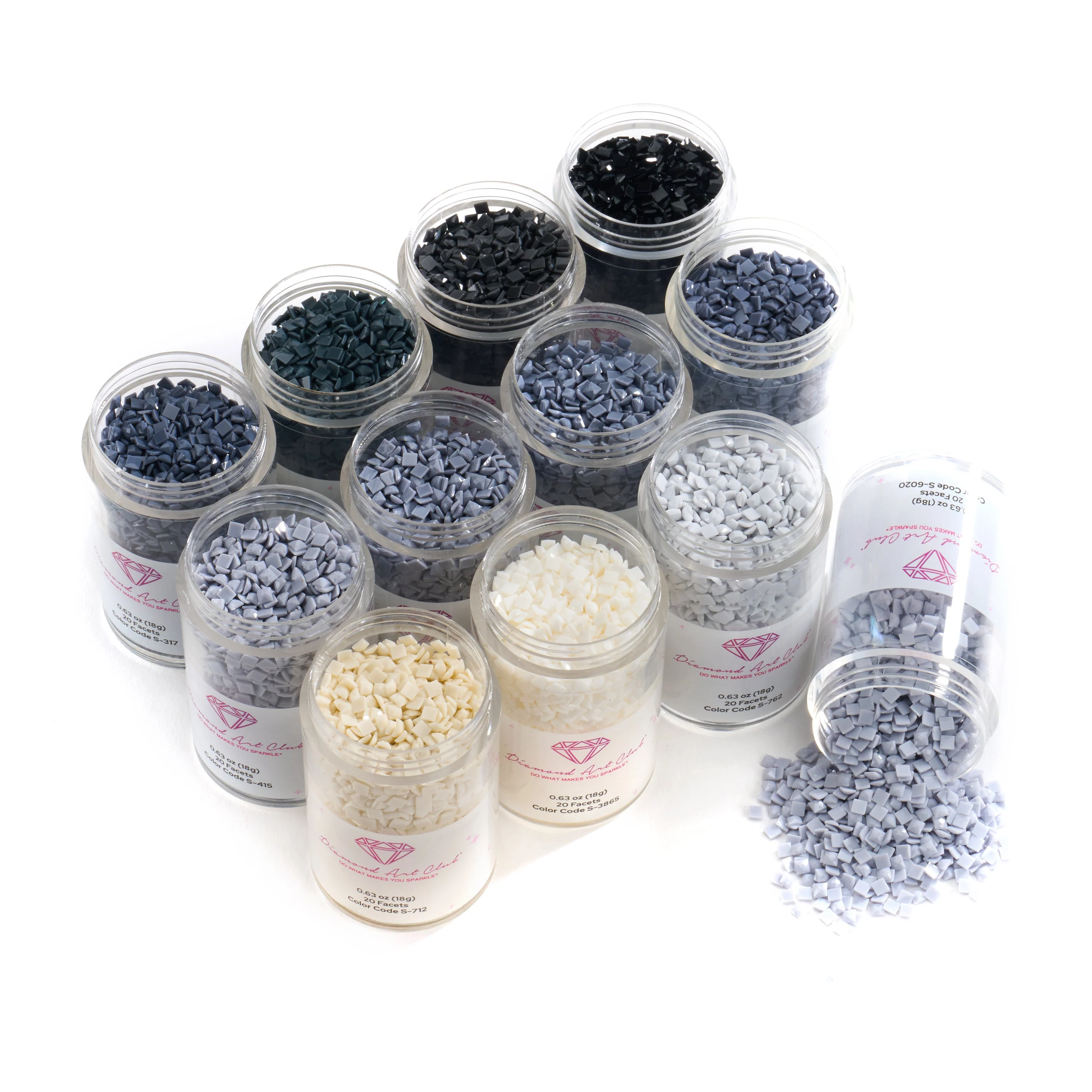 Bling Diamonds – Cool Gray Tones Square (Set of 12) - Image 3