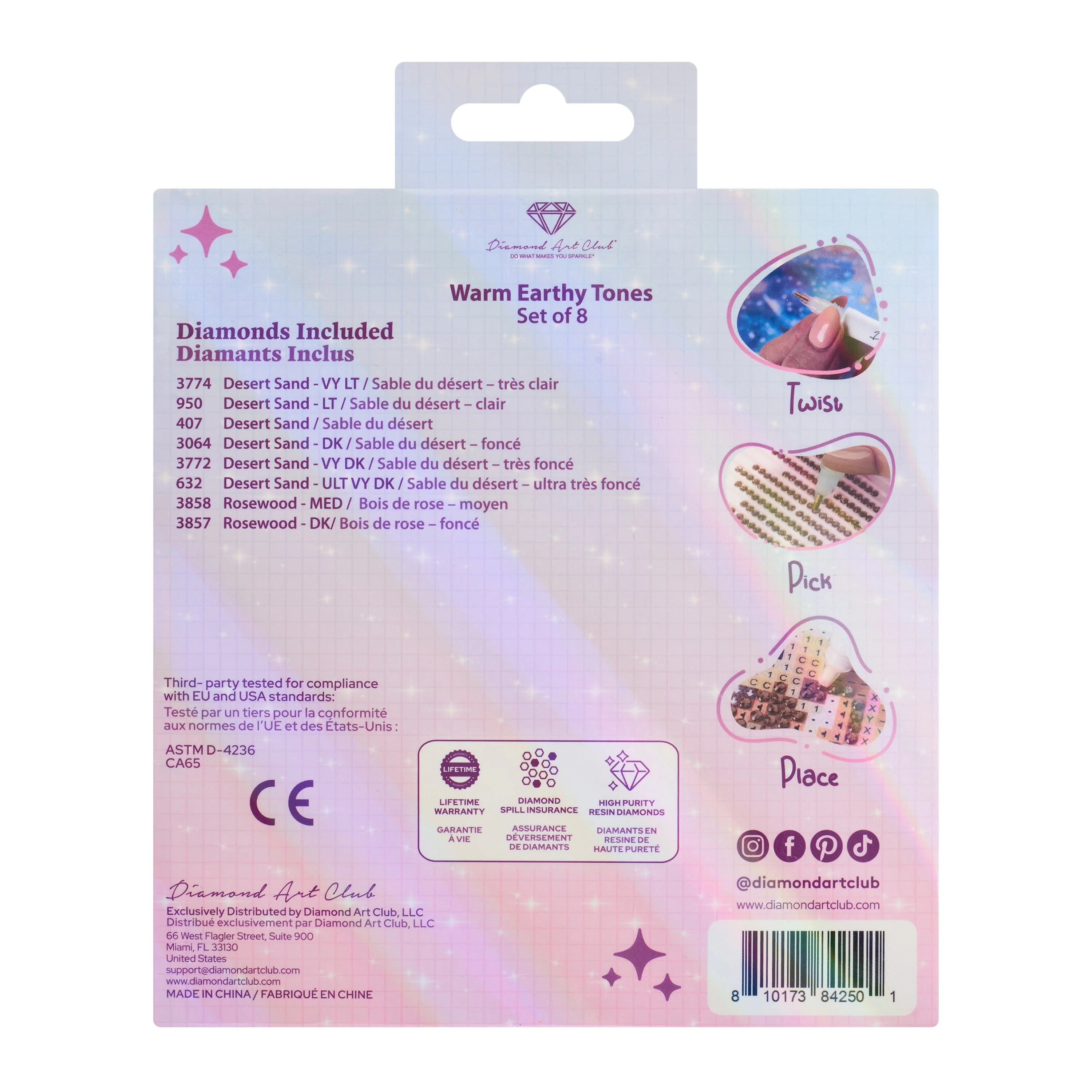 Bling Diamonds – Warm Earthly Tones Round (Set of 8) - Image 6