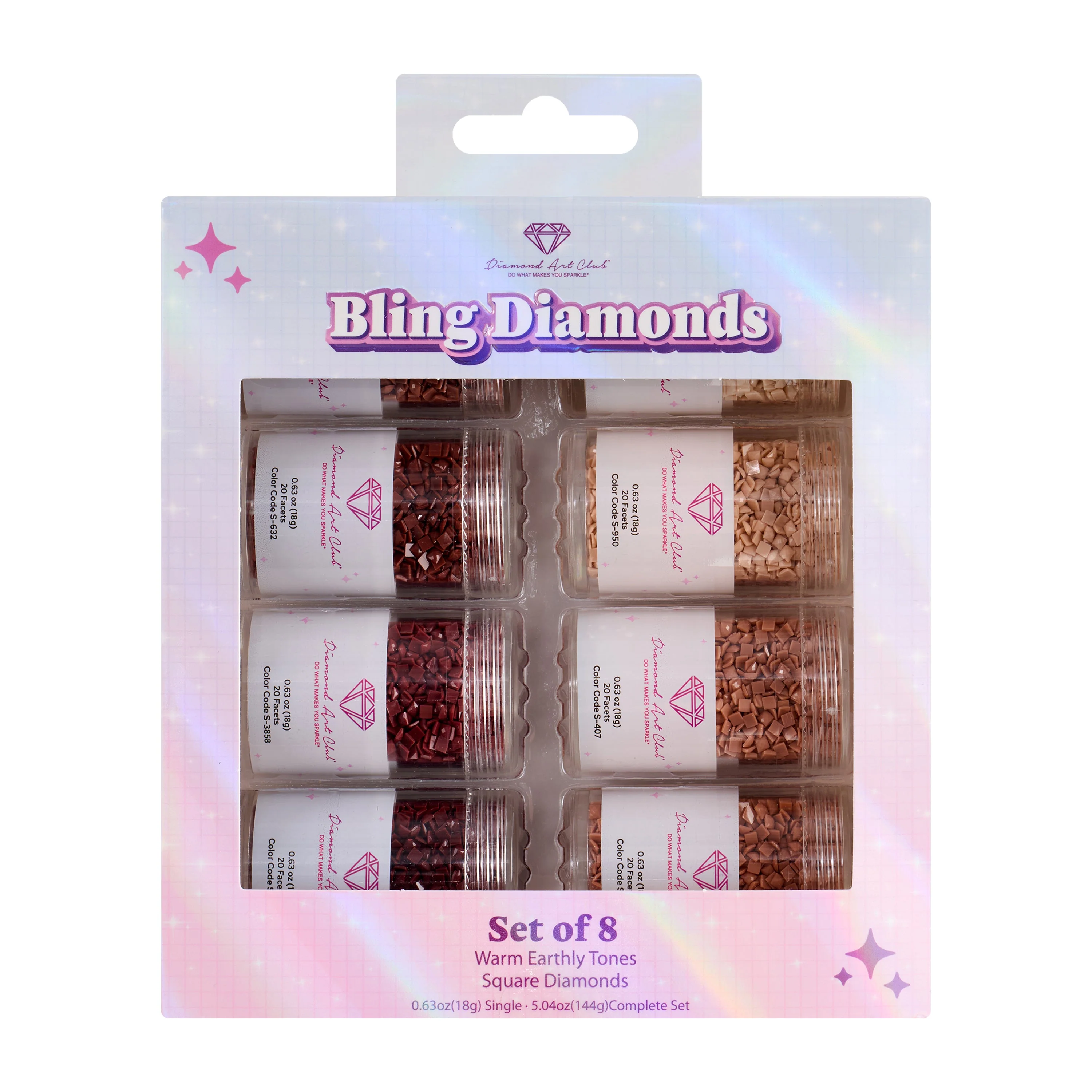 Bling Diamonds – Warm Earthy Tones Square (Set of 8) - Image 5